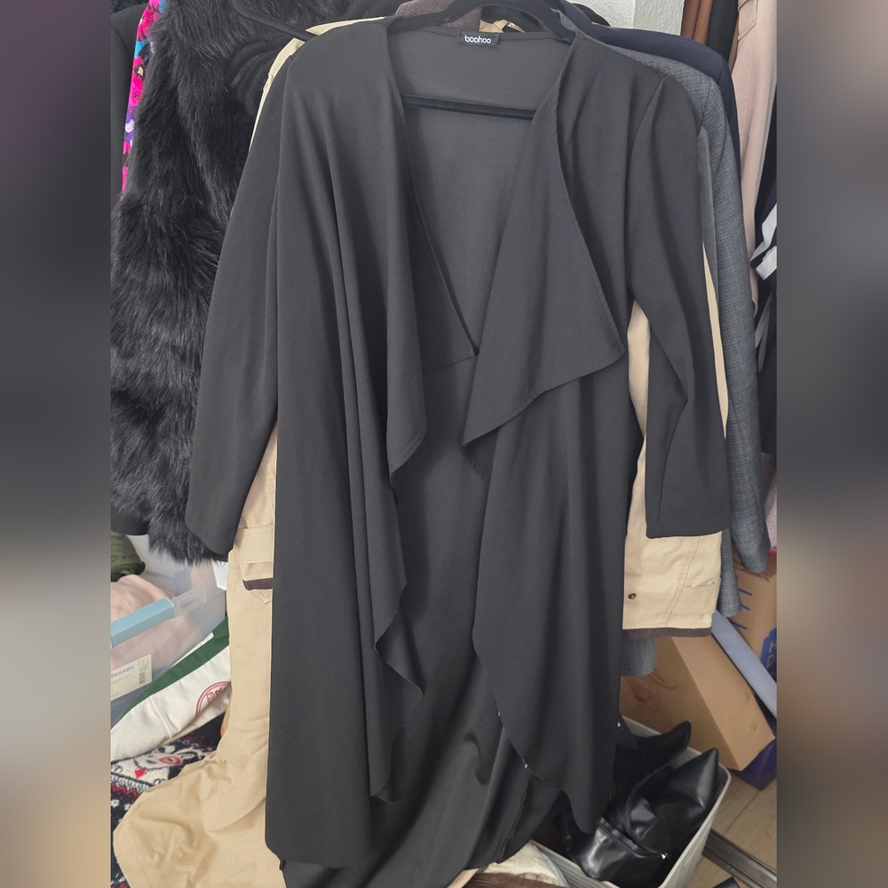 Boohoo Black Draped Jacket